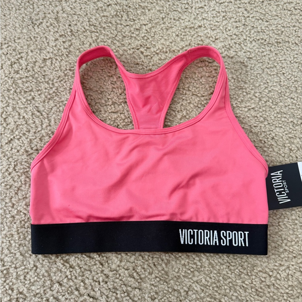 Victoria's Secret Sport Bra in Pink with Black Band